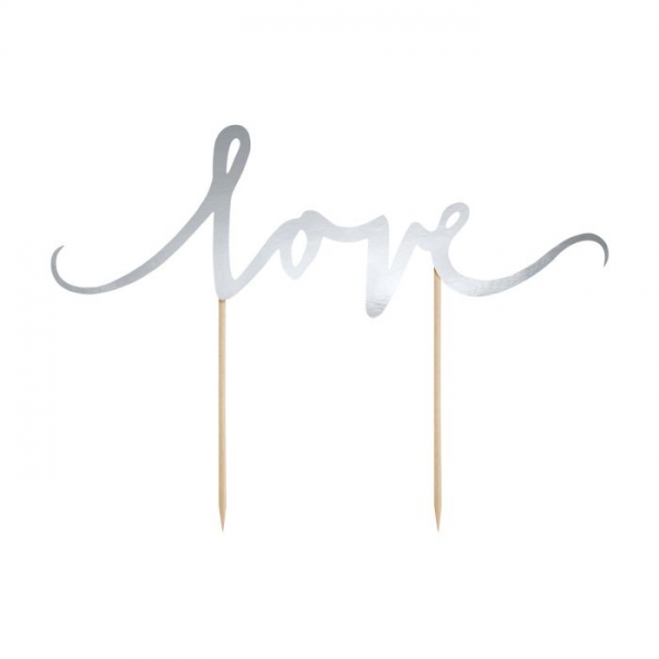 Cake Topper - love - Silber